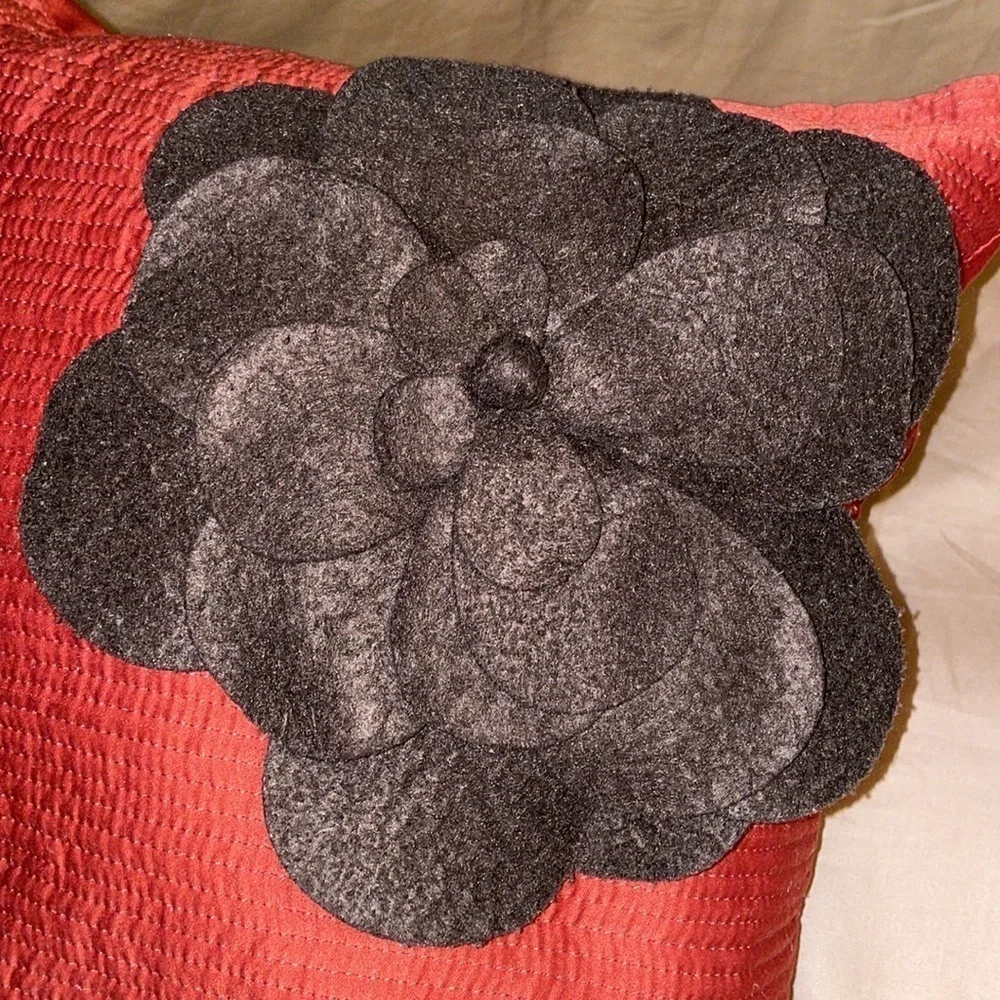 Simply Vera Vera Wang Red Throw Pillow With Floral Accents